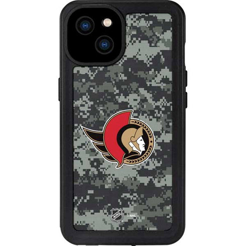 NHL Ottawa Senators Camo iPhone 15 Plus Waterproof Case